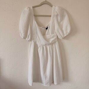 Lulu's White Puff Sleeve Dress Size XS